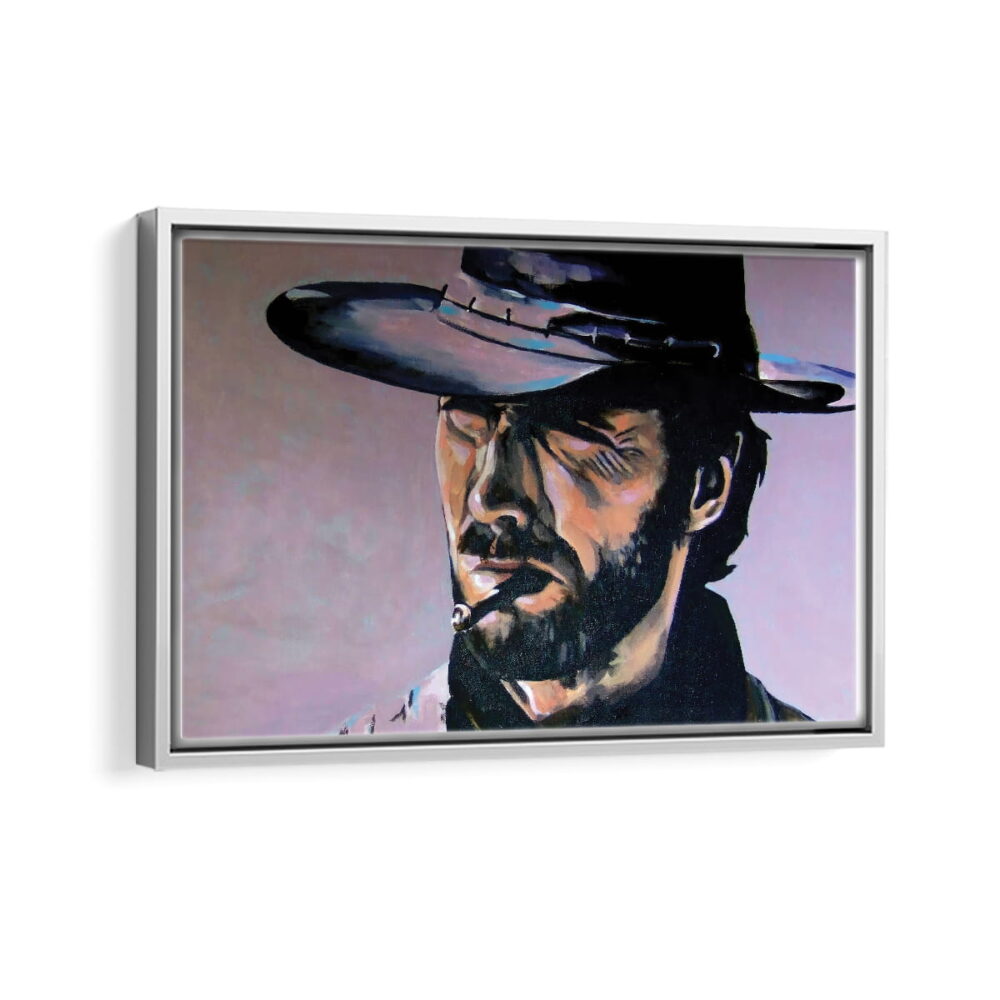 the man with no name framed canvas white frame