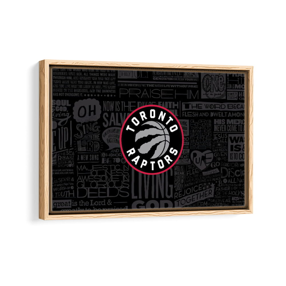 toronto raptors framed canvas natural beige