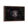 toronto raptors framed canvas walnut brown