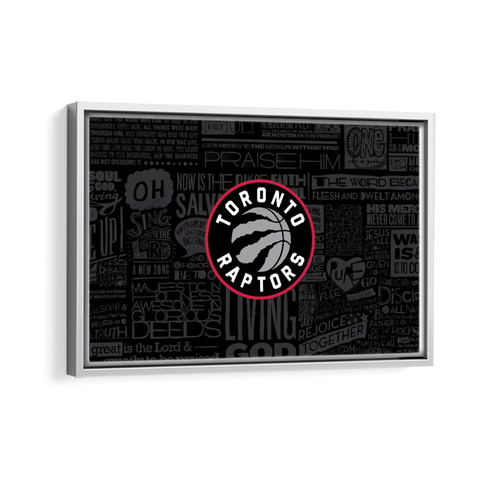 toronto raptors framed canvas white frame
