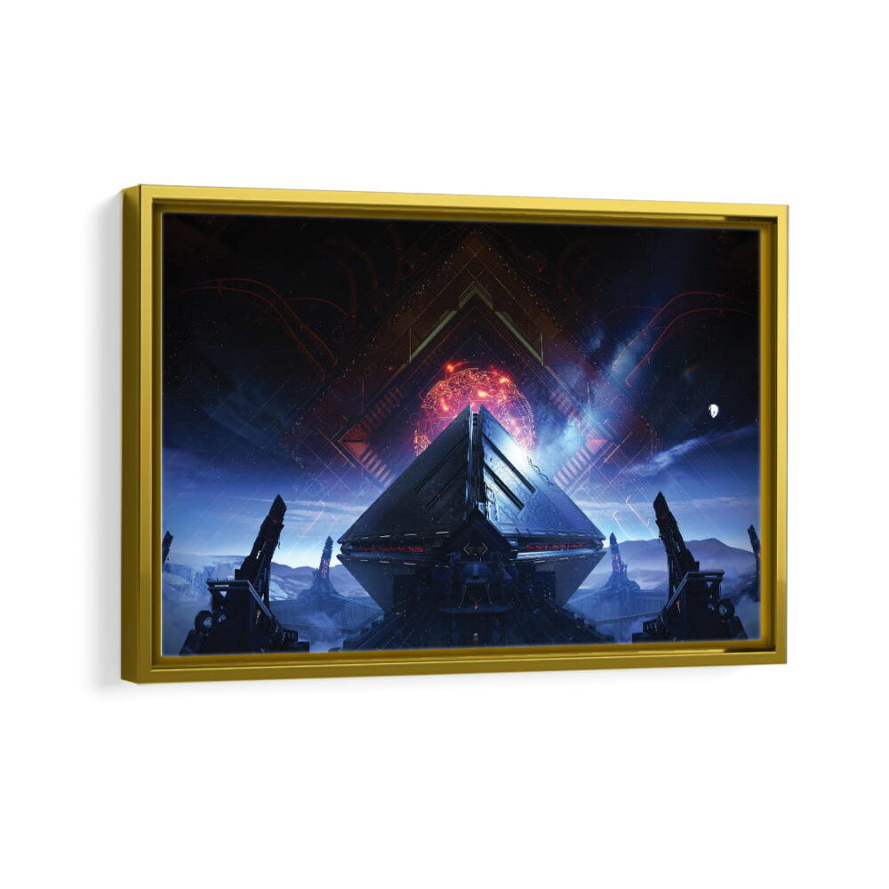 warmind framed canvas gold frame